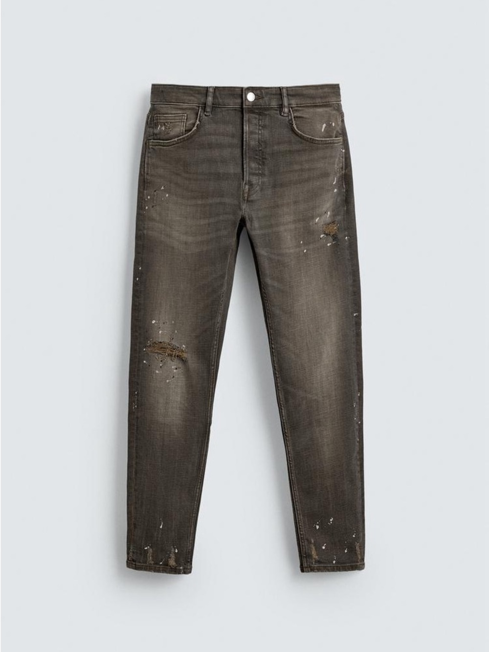 Zara Men’s Denim Jean Gray Skinny Distressed Men's Jeans MSRP $70